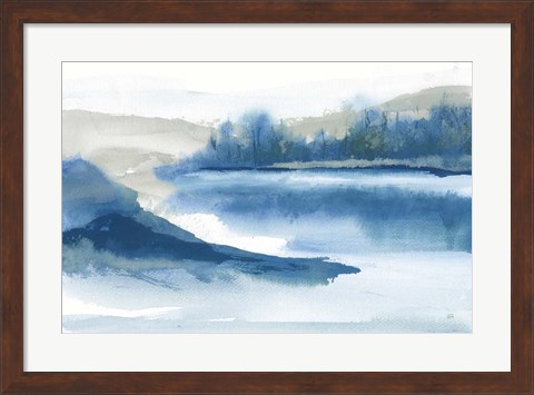 Framed Blue Fog I Print