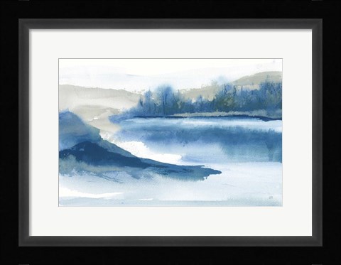 Framed Blue Fog I Print