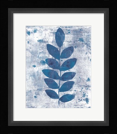 Framed Leaves of Blue I Print