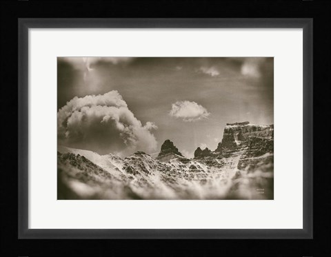 Framed Sepia Peaks Print