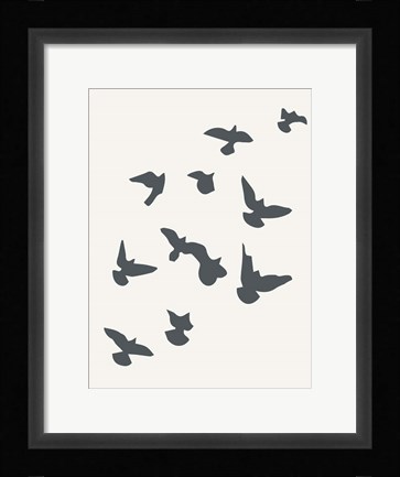 Framed Simply Influenced Birds Abstract 2 Print