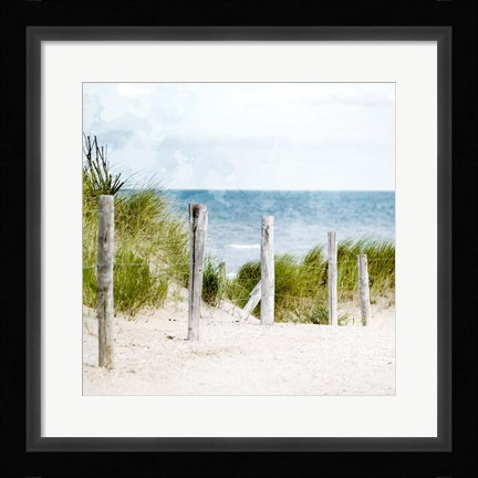 Framed Pathway To The Beach Print