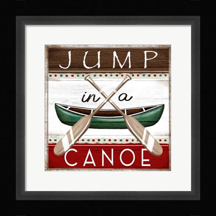 Framed Jump in a Canoe Print