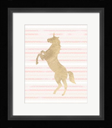 Framed Gold Unicorn Print