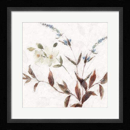 Framed Neutral Wild Flowers II Print