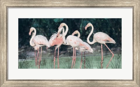 Framed Peach Flamingo III Print