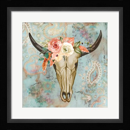 Framed Western Skull Print