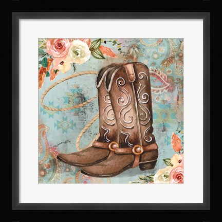Framed Cowboy Boots Print