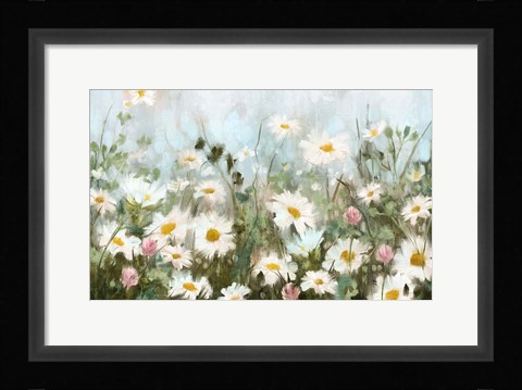 Framed Field of Daisies Print