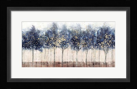 Framed Golden Blue Trees Print