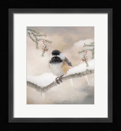 Framed Chilly Chickadee Print
