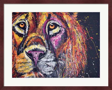 Framed Lion Face Print