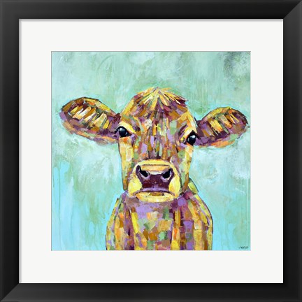 Framed Dandelion Cow Print