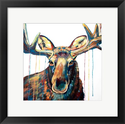 Framed Moose Drip Print
