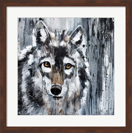 Framed Golden Eye Wolf Print