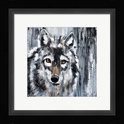 Framed Golden Eye Wolf Print