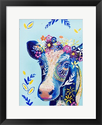 Framed Daisy Cow Print