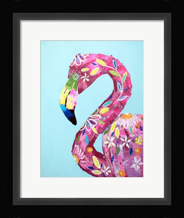 Framed Daisy Flamingo Print