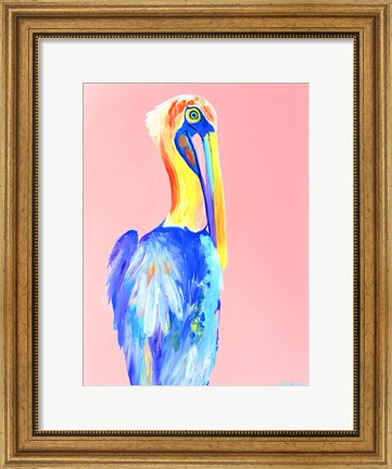 Framed Pink Pelican Print