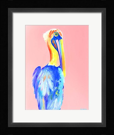 Framed Pink Pelican Print
