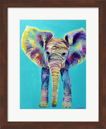 Framed Baby Blue Elephant Print
