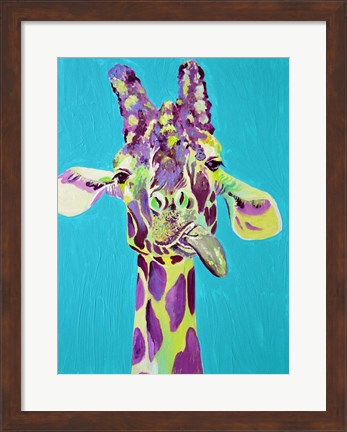 Framed Dopey Giraffe Print