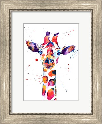 Framed Giraffe Named Steve Print