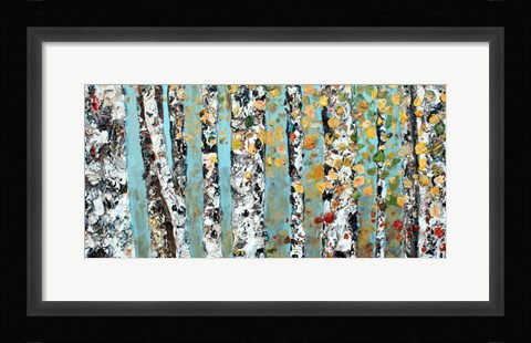 Framed Blue Sky Aspens Print
