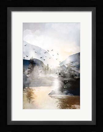Framed Misty Landscape Print