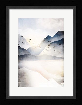 Framed Misty Landscape II Print