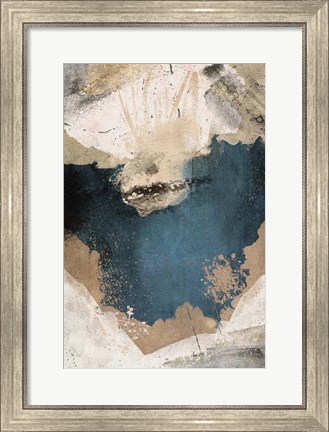 Framed Navy Shards Print