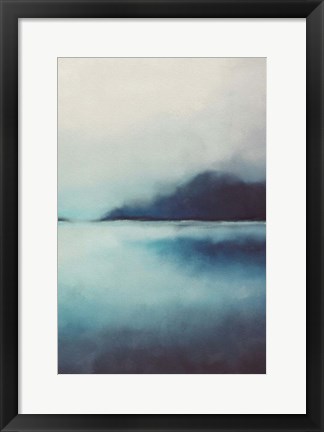 Framed Misty Blue Landscape II Print
