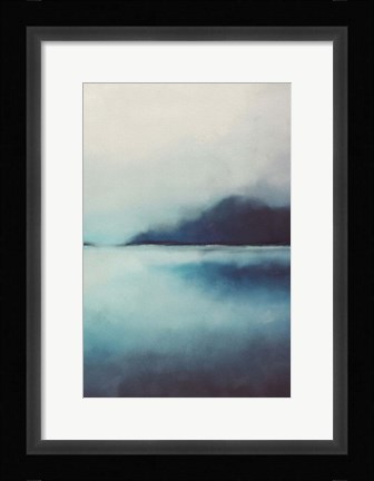 Framed Misty Blue Landscape II Print