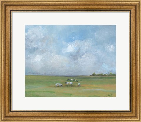 Framed Sheep Pasture Print
