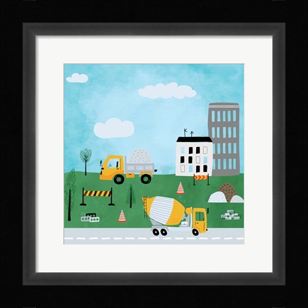 Framed Construction Zone Print