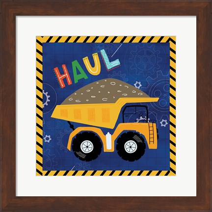 Framed Haul - Dump Truck Print