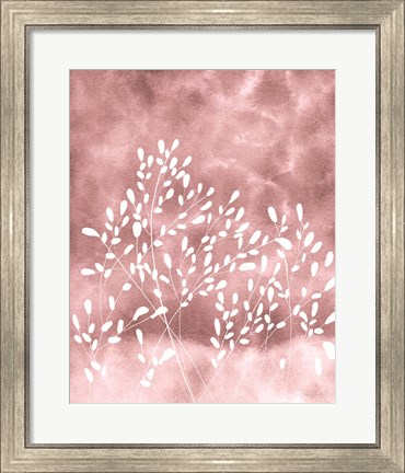 Framed Bohemian Botanicals in Soft Pink Print