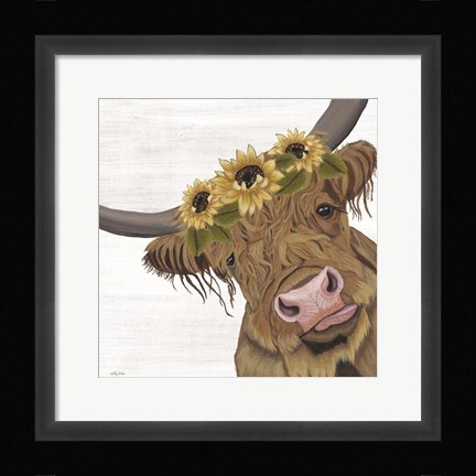 Framed Sunflower Highland Print