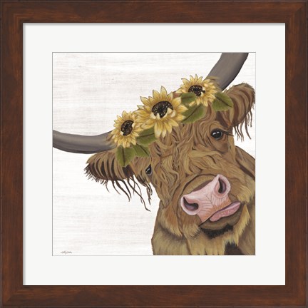 Framed Sunflower Highland Print