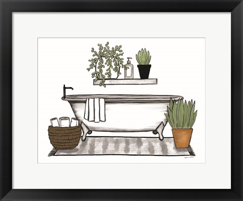 Framed Bathroom Plants I Print