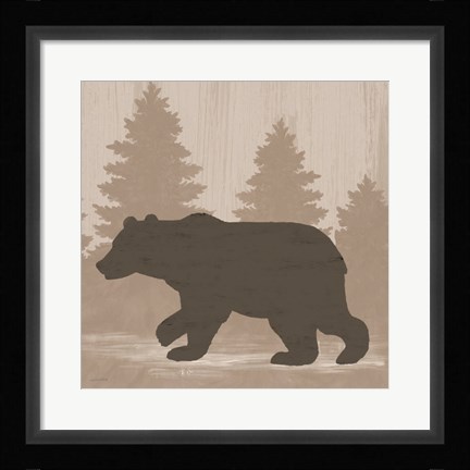 Framed Bear Silhouette Print