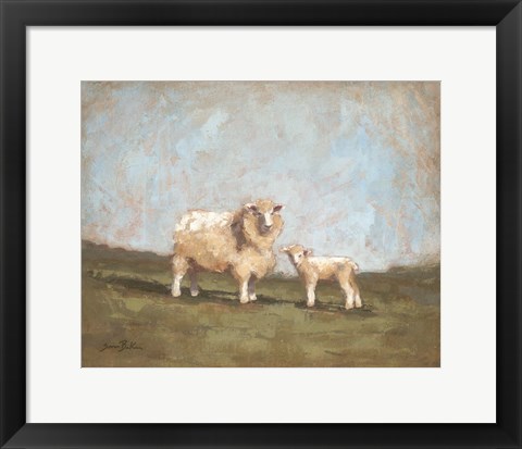 Framed Sheep in the Pasture I Print