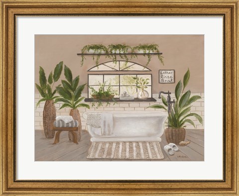Framed Farmhouse Bath I Print