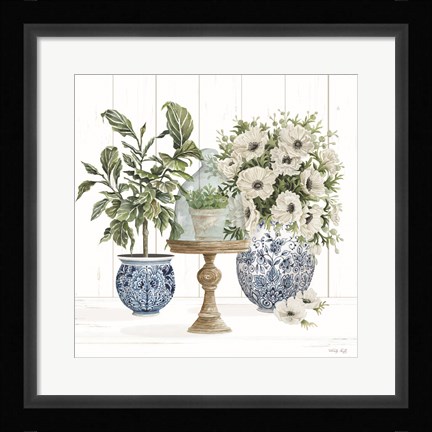 Framed Chinoiserie Florals I Print