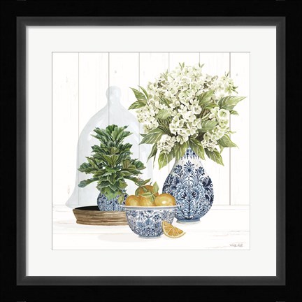 Framed Chinoiserie Florals II Print