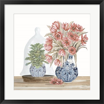 Framed Chinoiserie Florals III Print