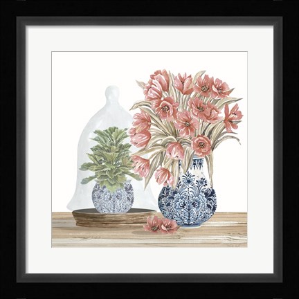 Framed Chinoiserie Florals III Print