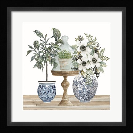Framed Chinoiserie Florals IV Print