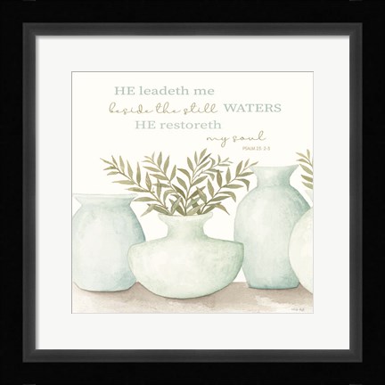 Framed He Leadeth Me Print