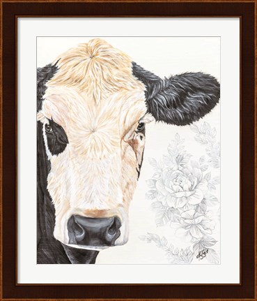 Framed Hello Beautiful Cow Print